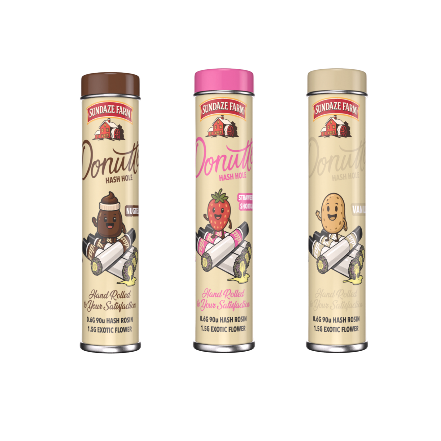 Neapolitan Donuttes – Vanilla, Strawberry Shortcake & Nugtella